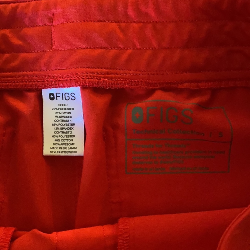 Figs Red Track Pants - Picture 3 of 3